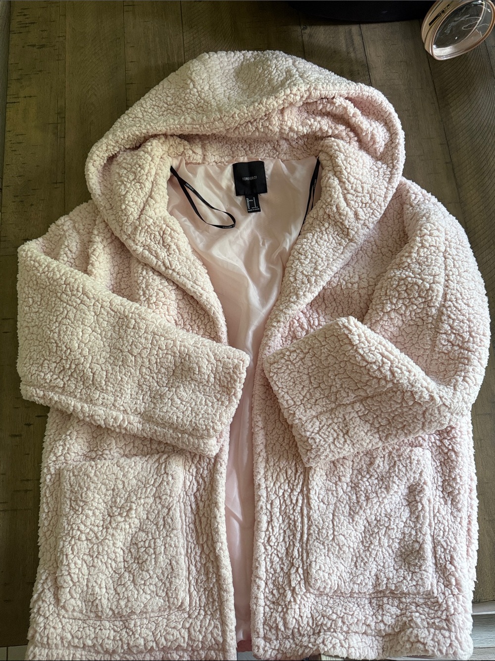 Forever 21 Pale Pink Sherpa-Lined Coat
